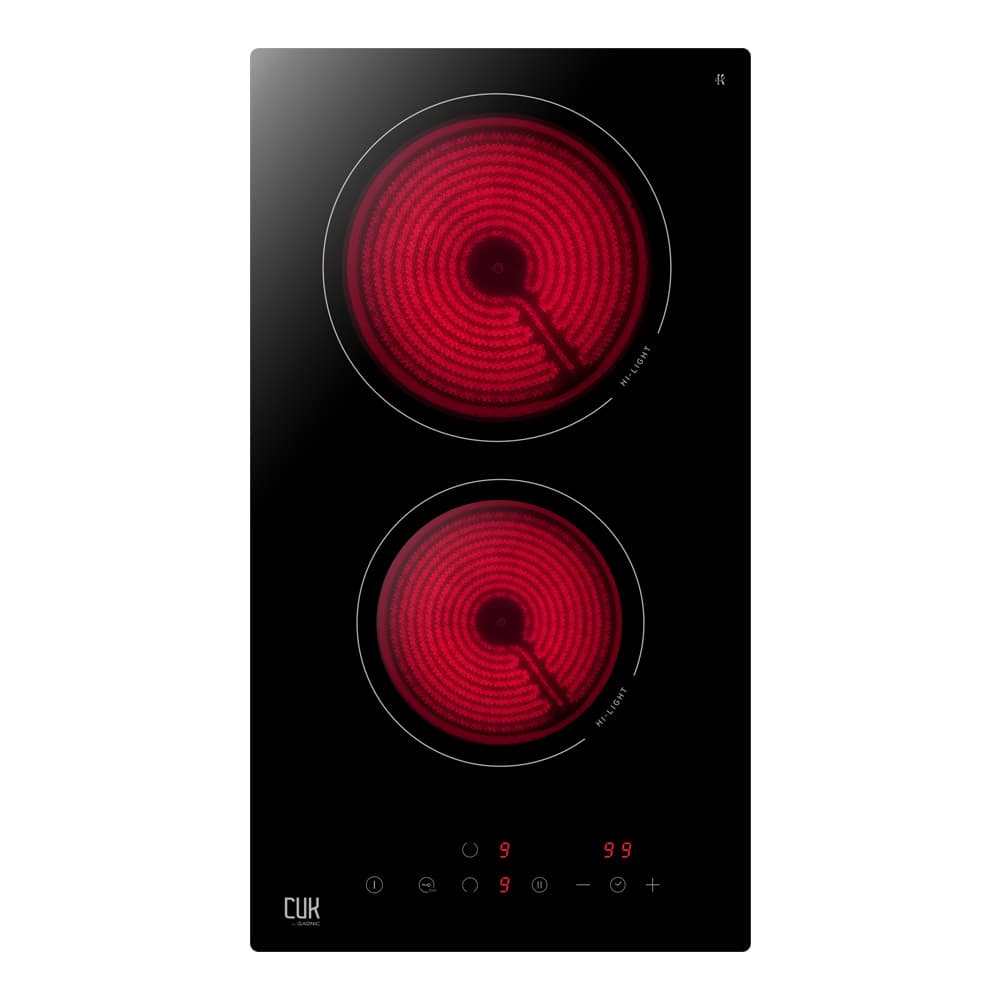 Anafe Vitroceramico Cuk By Gadnic 2 Hornallas 3000W Control Tactil 9 Niveles Temporizador Bloqueo Infantil