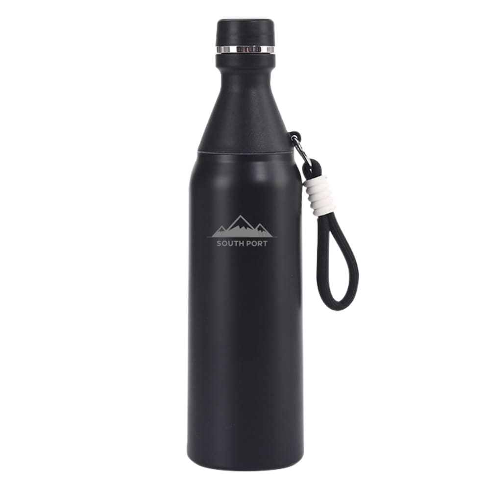 Botella Doble Capa Acero Inoxidable South Port By Gadnic 500 ml Con Tapa A Rosca + Soga