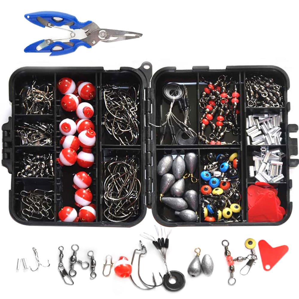 Set Accesorios Para Pesca Gadnic 264 Unidades Caja Organizadora Pinza Multiuso Carrete De Caña De Pescar