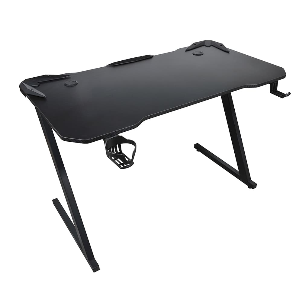 Escritorio Gamer Gadnic Fibra de Carbono 110x60x74 Tablero 15 mm Patas Acero Con Posavasos Y Gancho Para Auricular