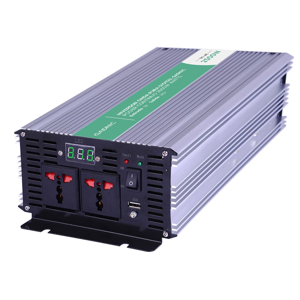 Inversor Gadnic 2500W Pico 5000W 12V 220V Convertidor Ideal Camping Náutica Motorhome