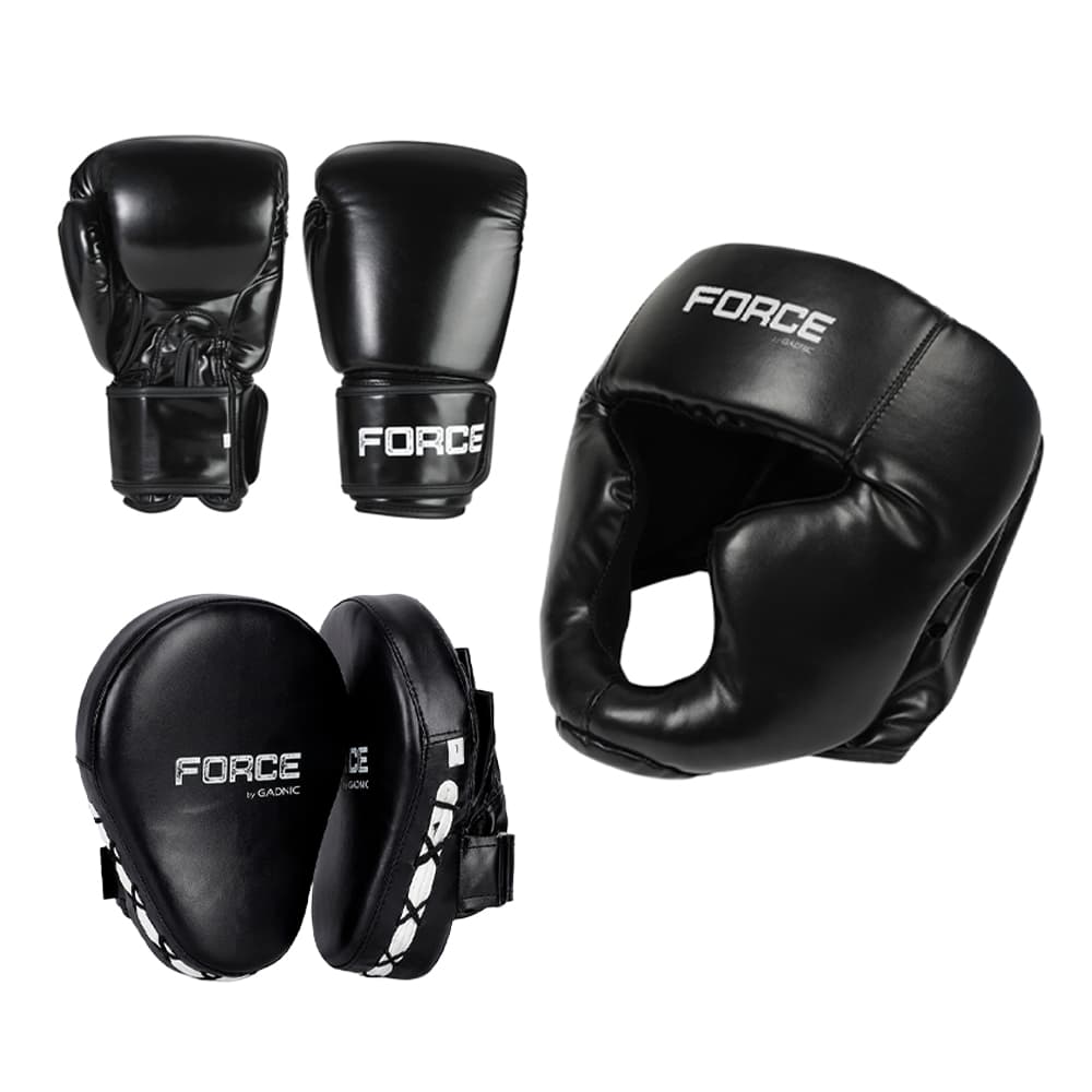 Kit de Guantes De Boxeo Gadnic 12 OZ, Punching Pad Y Protector Cabezal 