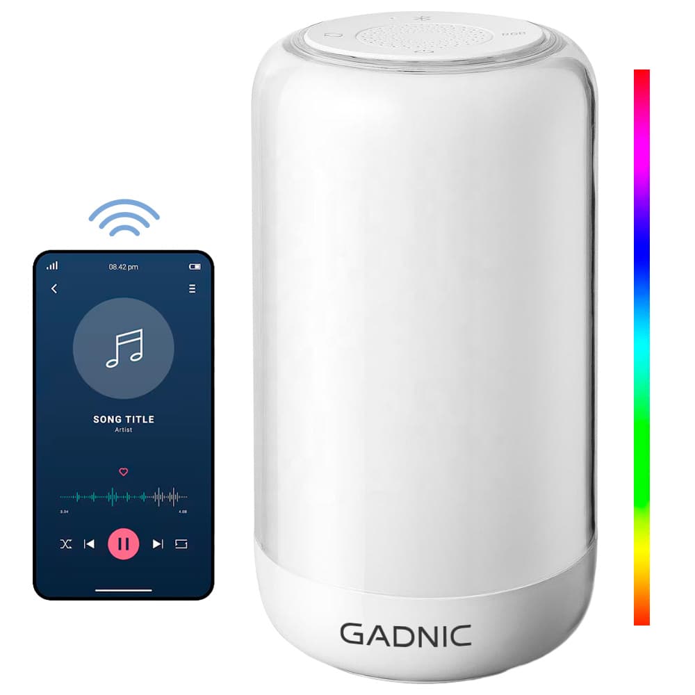 Lámpara De Mesa Inteligente Gadnic Luz RGB Parlante 