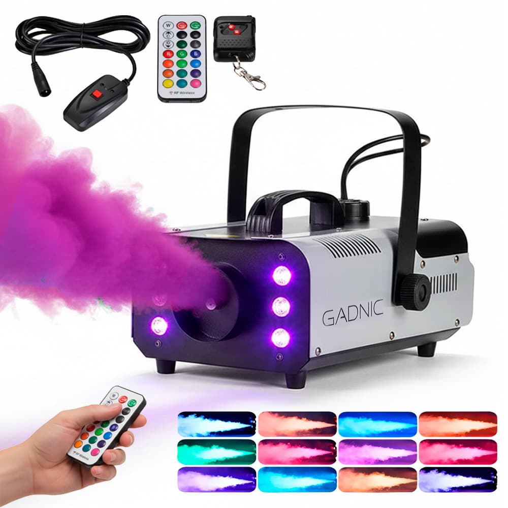 Maquina De Humo Gadnic 900W Inalambrica RGB Control Remoto Portatil