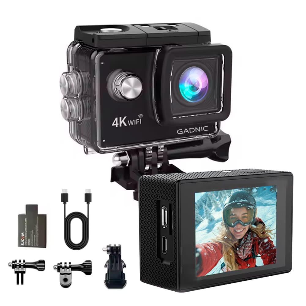 Cámara Deportiva Gadnic 4K WiFi Pantalla LCD 2 Pulgadas Gran Angular 170 16 MP Recargable 900 mAh