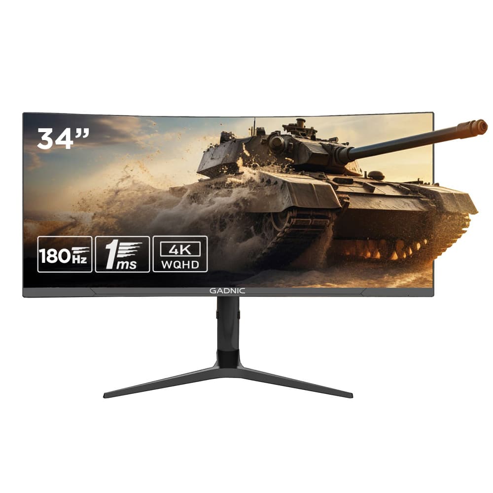 Monitor Gamer Curvo Gadnic 34 Pulgadas 180Hz Ultrawide QHD RGB