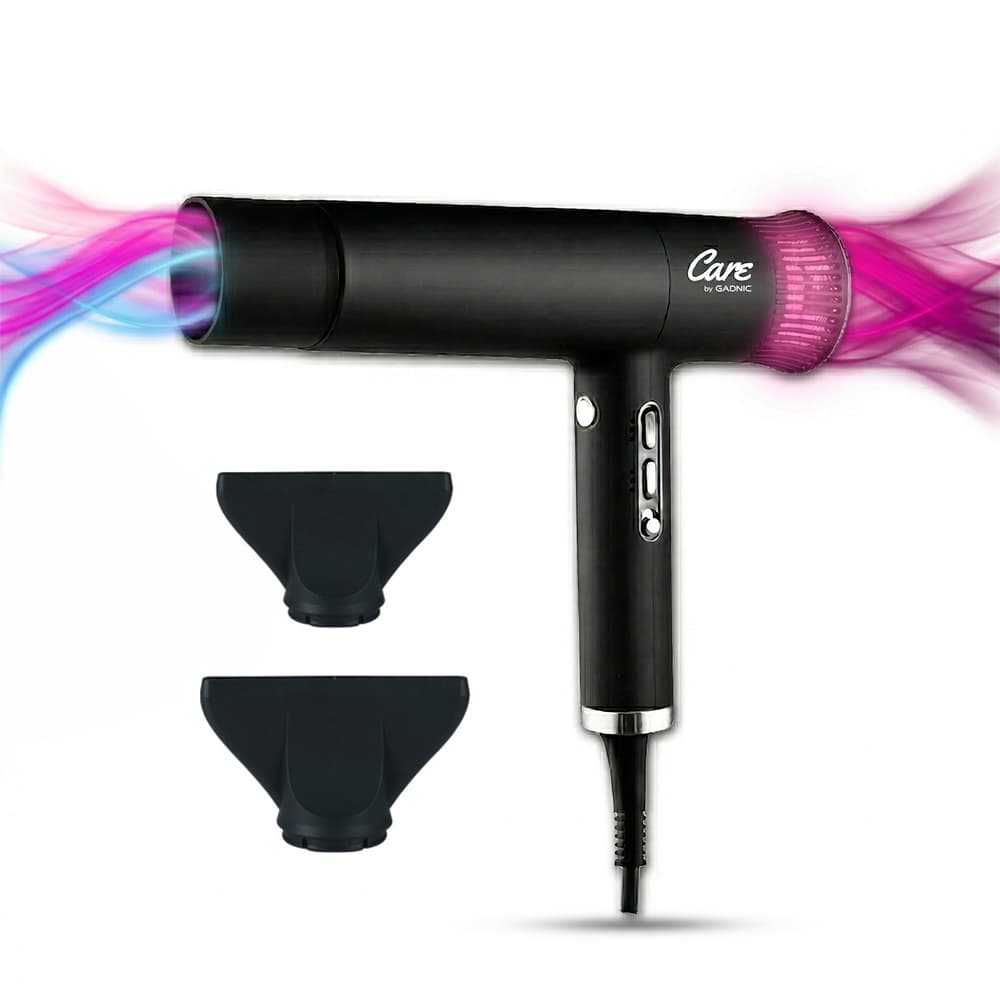 Secador de Pelo Profesional Ionico Care By Gadnic Brushless 1600W 110000 RPM 3 Velocidades 3 Temperaturas Anti Frizz
