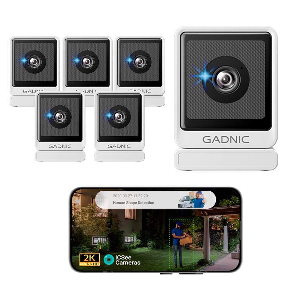 Kit x6 Cámara de seguridad Gadnic Wifi 3MP Mini Interior Ventana Full HD Visión Nocturna
