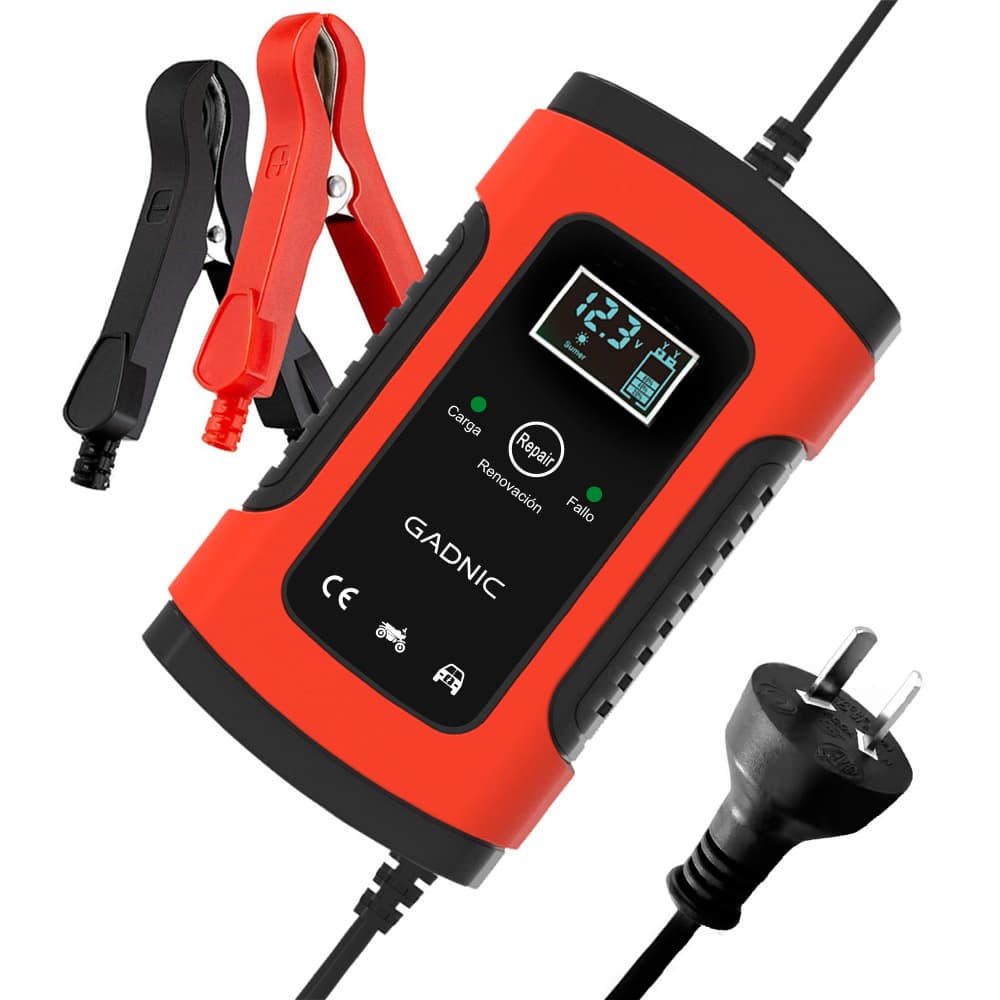 Cargador De Batería Gadnic Para Auto Moto 12V Corte Automático Mantenedor