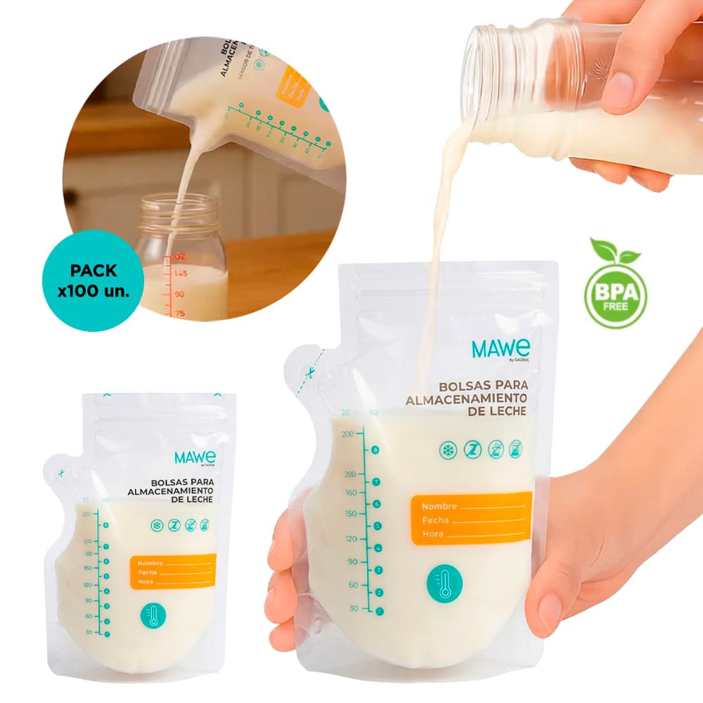 Bolsas De Almacenamiento Leche Materna Mawe By Gadnic 100 Unidades Cierre Hermético Contenedoras