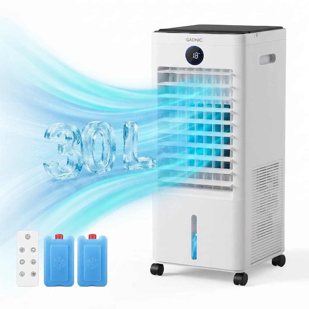 Climatizador Evaporativo Portátil Gadnic 30 Litros Refresca Ambientes Bajo Consumo
