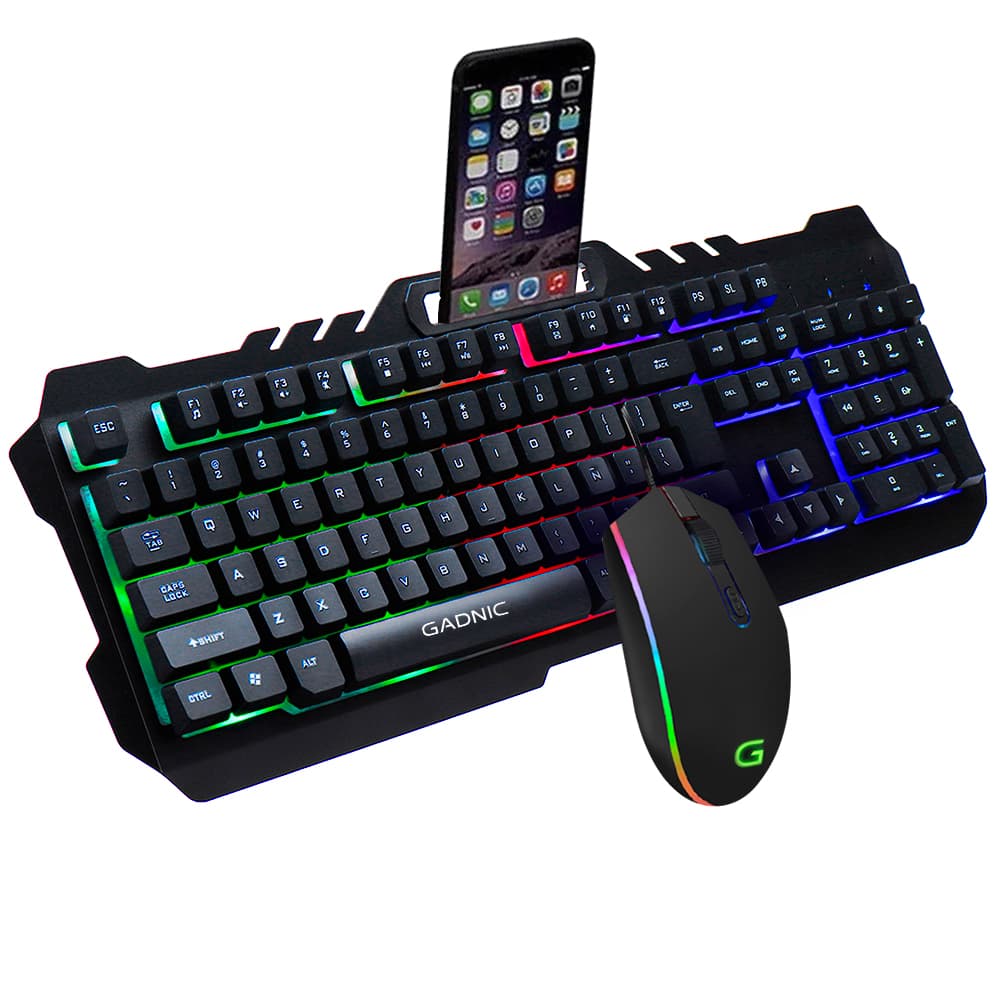 Kit Gaming Teclado Mouse RGB USB Retro Iluminado Outlet