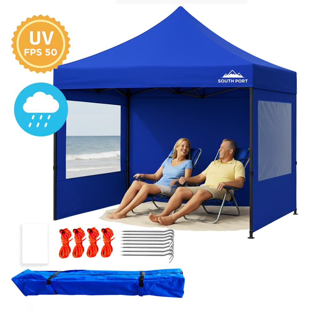 Gazebo Plegable Gadnic 3x3 Reforzado Con Paredes Uso Temporal Exterior Eventos Playa Jardin
