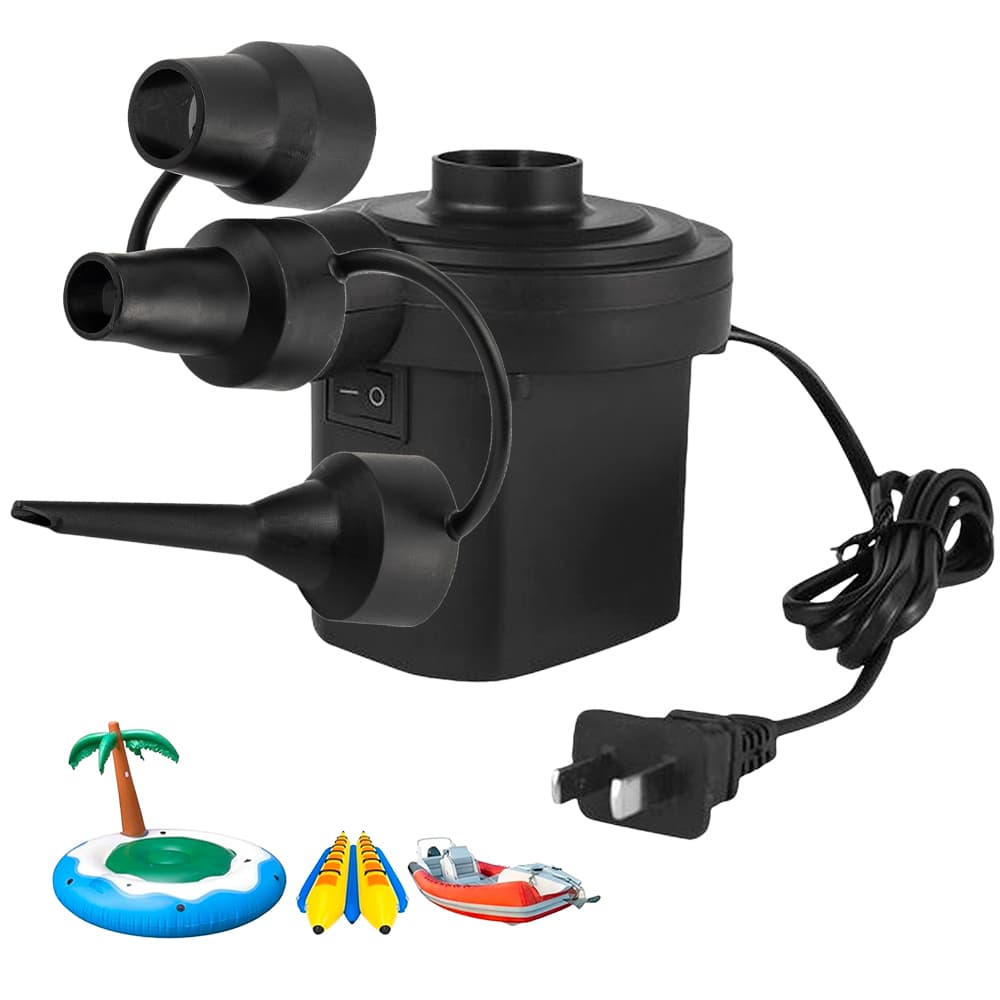 Inflador Eléctrico Gadnic 220V 150W Portátil para Colchones y Flotadorescon 3 Boquillas