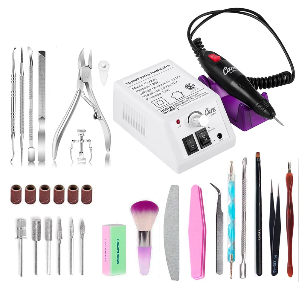 Kit manicura Pedicura Gadnic + Torno Para Uñas T20K