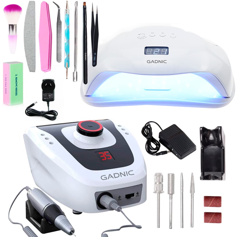 Kit Para Uñas Gadnic Torno T206 Cabina UV Ledsun Plus Uso Profesional