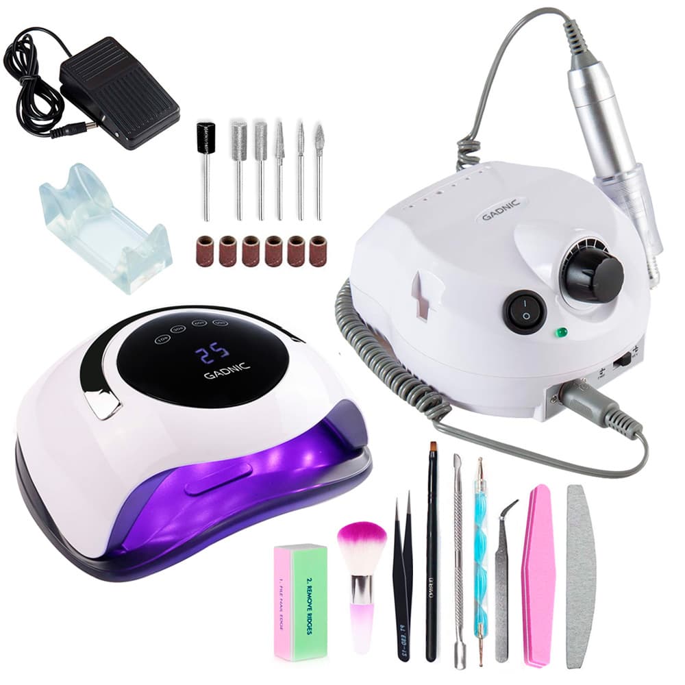 Kit Para Uñas Gadnic Torno T202 Cabina UV Led BQ5 Pro Uso Profesional