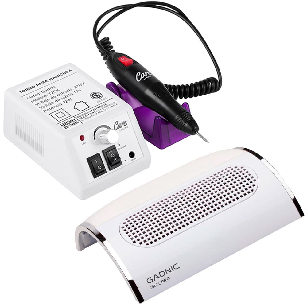 Kit Extractor De Polvo Para Uñas + Torno Manicura Gadnic