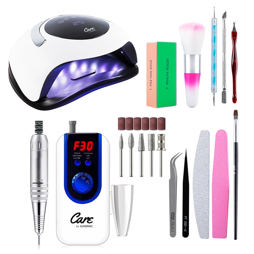 Kit Para Uñas Gadnic Torno T103 Recargable Cabina Para Uñas Led 120w Uso Profesional
