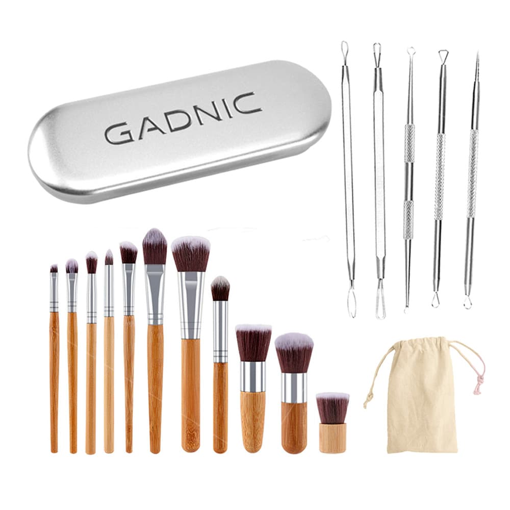 Kit Limpieza Facial Gadnic KM600 Extractor Acné 11 Brochas Bolso
