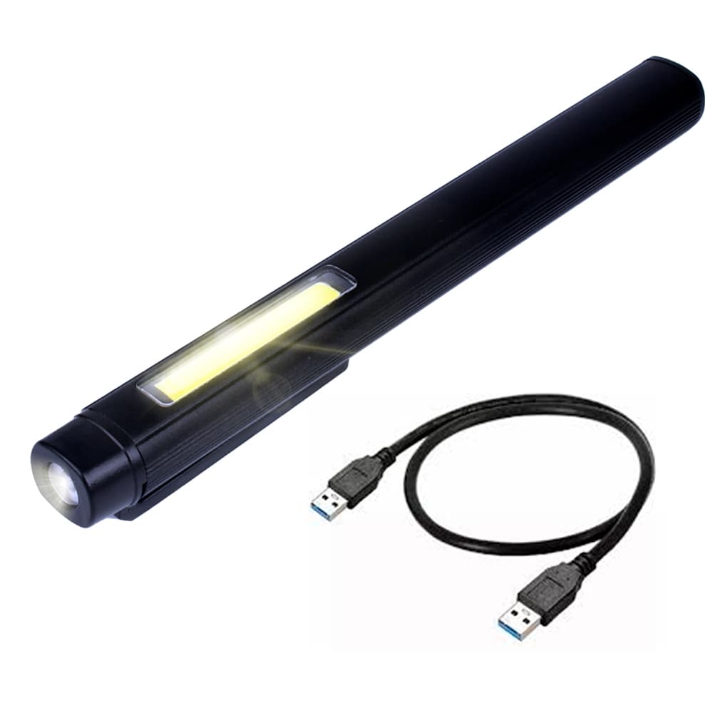 Linterna Lapiz Gadnic Magnetica Recargable USB 150 Lumenes Con Luz COB LED Y Puntero Laser