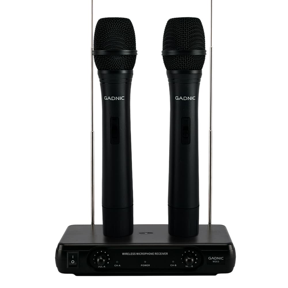 Micrófono Inalámbrico Gadnic M203 de Mano Ideal Karaoke Conferencias 2CH Usado