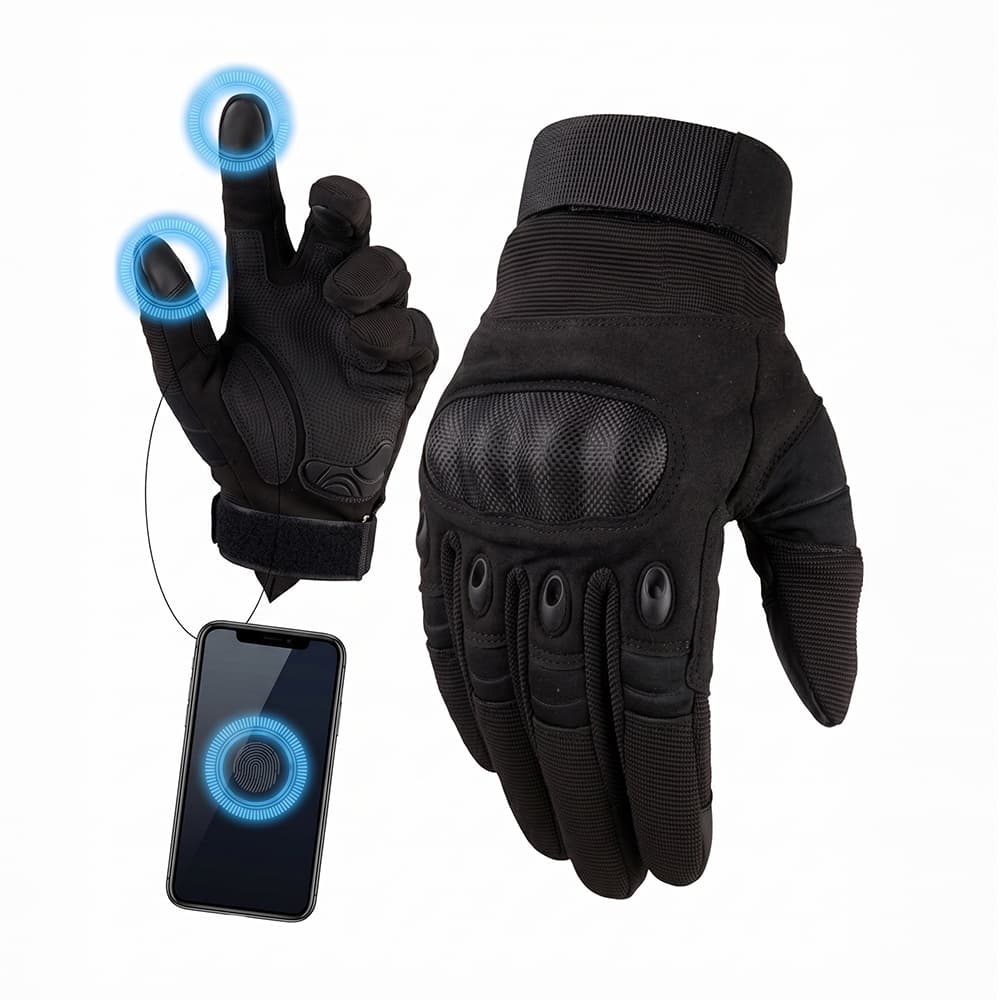 Guantes Para Moto Street Pro Con Protección Y Dedo Táctil Palma Con Grip
