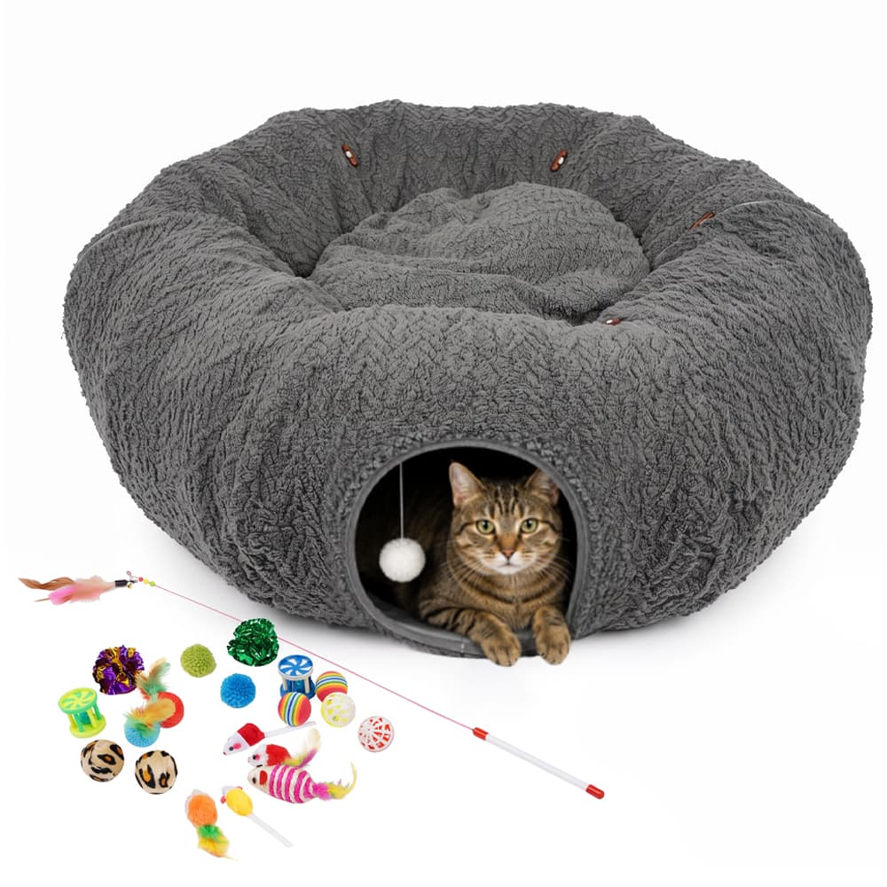 Cama Cueva Para Gatos Gadnic Resistente Con Juguetes Cucha